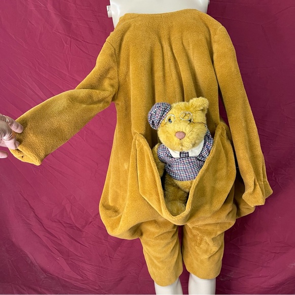 Vintage 3 Piece Handmade Plush Kangaroo Costume Big Kids Unisex XL Candy Pouch!! - Picture 5 of 15